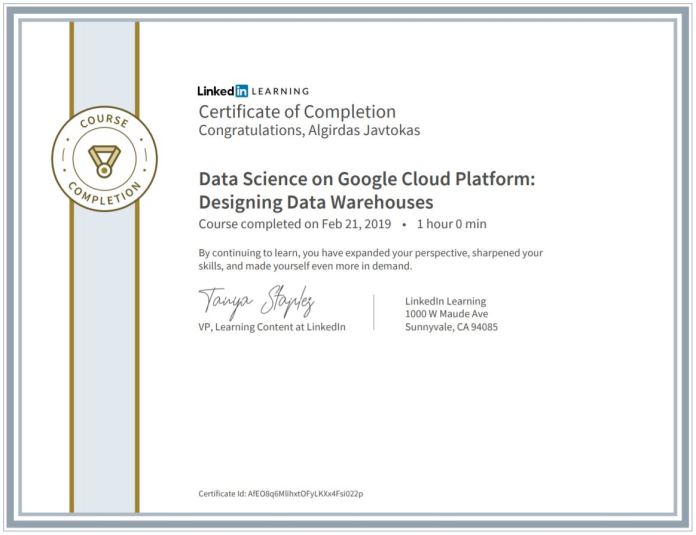 Data Science On Google Cloud Platform Designing Data Warehouses
